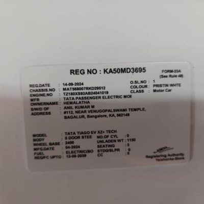 TATA MOTORS TIAGO EV XZ PLUS TECH 2024